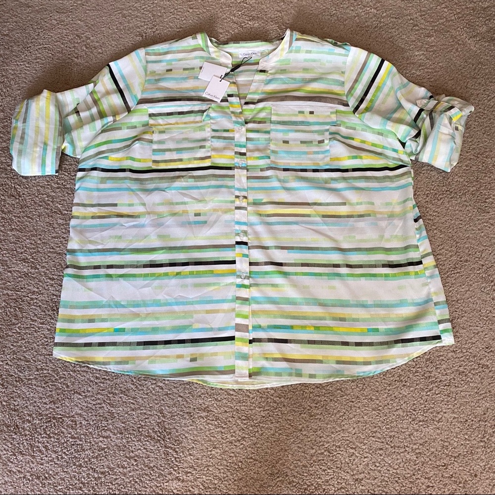 NWT Calvin Klein green top 3X